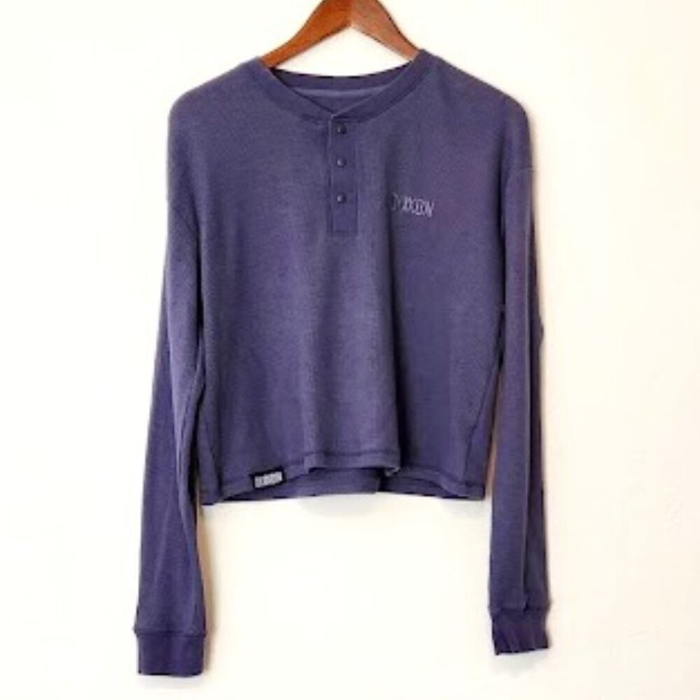 Dixxon Women's Henley Crop Thermal Top Size Large